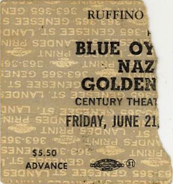 Golden Earring show ticket June 21, 1974 Buffalo - New Century Theatre